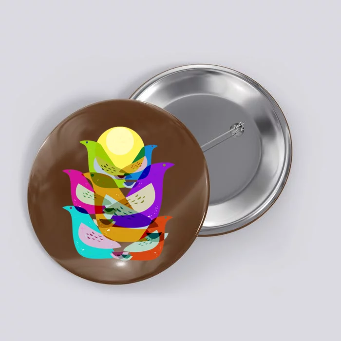 Vintage Retro Birds Button