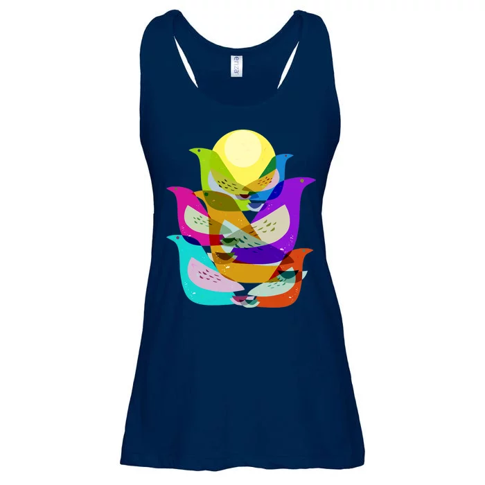 Vintage Retro Birds Ladies Essential Flowy Tank