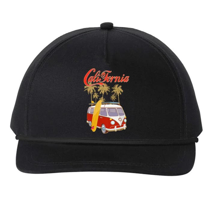 Vintage Retro California Surf Van Snapback Five-Panel Rope Hat