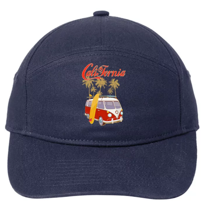 Vintage Retro California Surf Van 7-Panel Snapback Hat