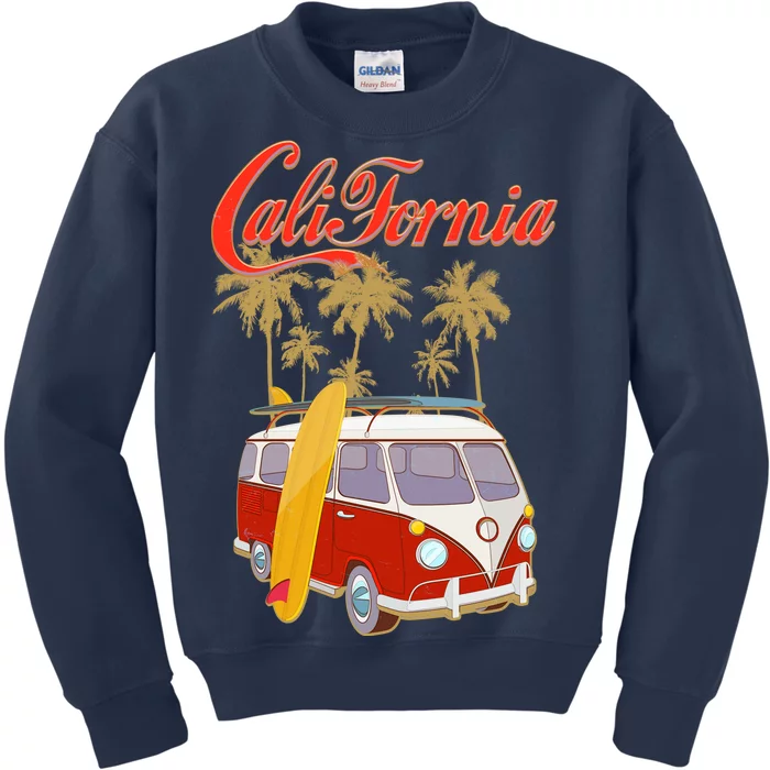 Vintage Retro California Surf Van Kids Sweatshirt