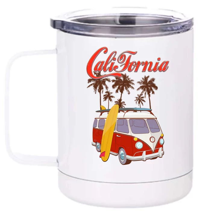 Vintage Retro California Surf Van Front & Back 12oz Stainless Steel Tumbler Cup