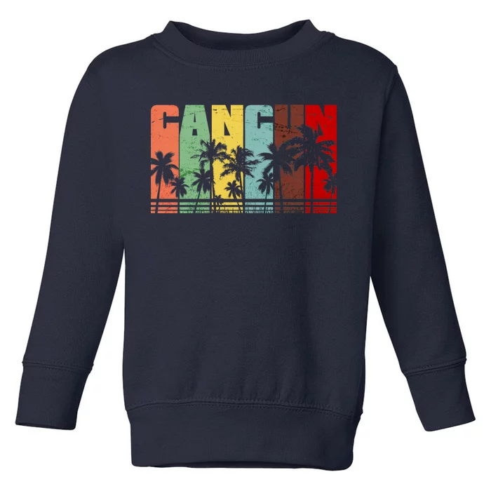 Vintage Retro Cancun Palm Tree Logo Toddler Sweatshirt