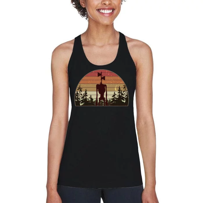 Vintage Retro Creepy Siren Head Women's Racerback Tank