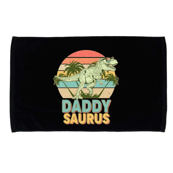 Vintage Retro Daddy Saurus T-Rex Dinosaur Microfiber Hand Towel