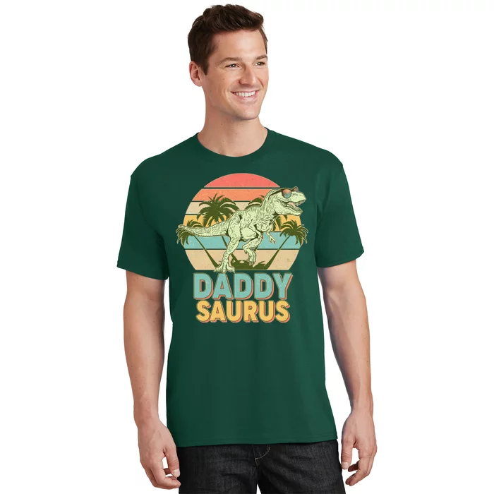 Vintage Retro Daddy Saurus T-Rex Dinosaur T-Shirt