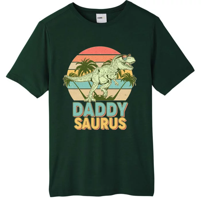 Vintage Retro Daddy Saurus T-Rex Dinosaur ChromaSoft Performance T-Shirt