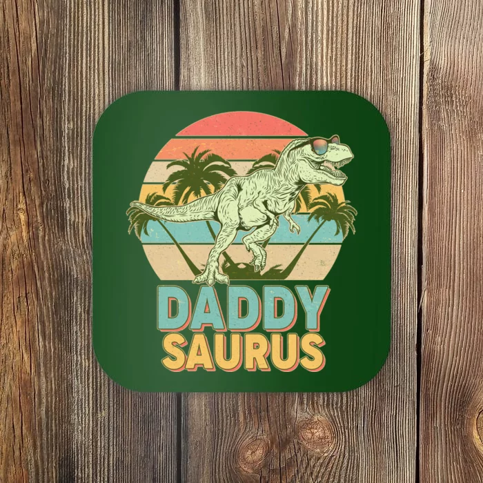 Vintage Retro Daddy Saurus T-Rex Dinosaur Coaster