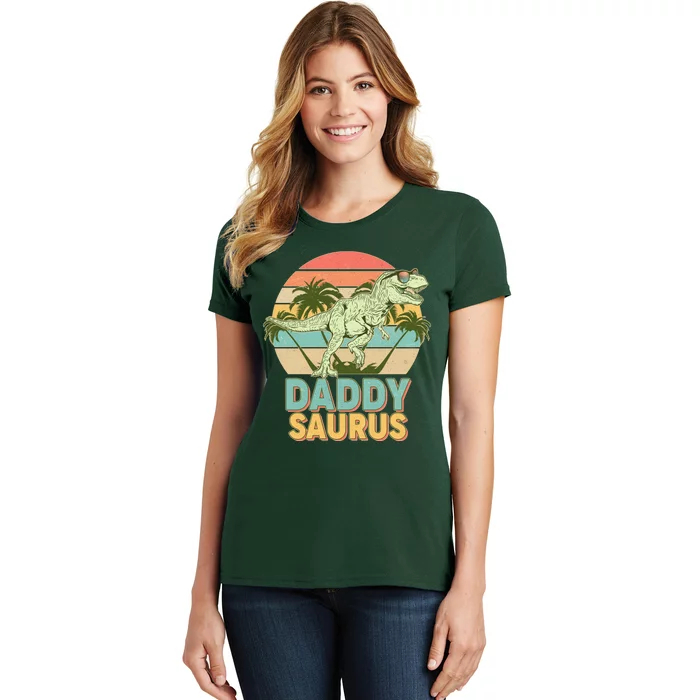 Vintage Retro Daddy Saurus T-Rex Dinosaur Women's T-Shirt