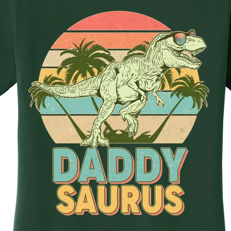 Vintage Retro Daddy Saurus T-Rex Dinosaur Women's T-Shirt