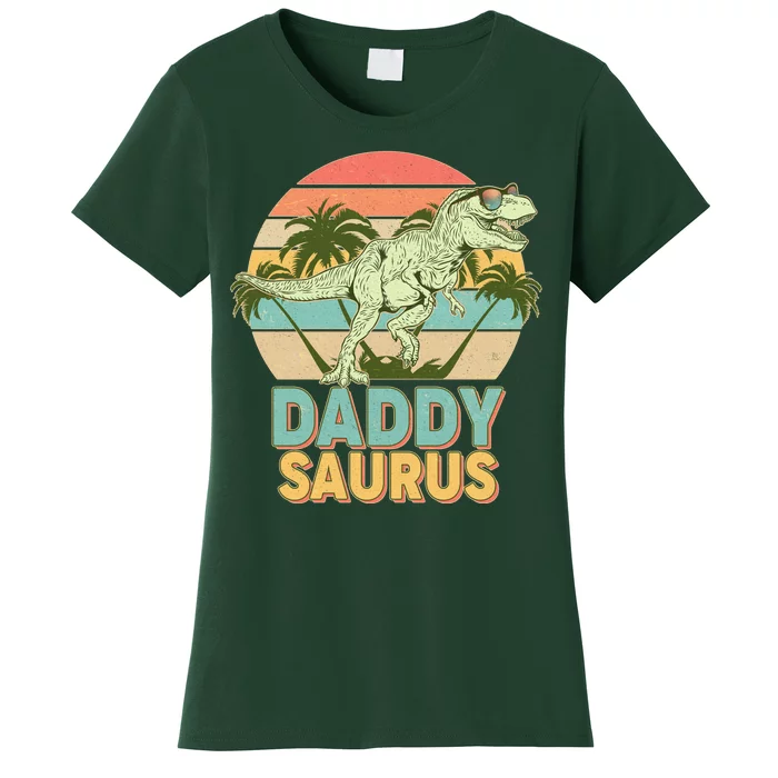 Vintage Retro Daddy Saurus T-Rex Dinosaur Women's T-Shirt