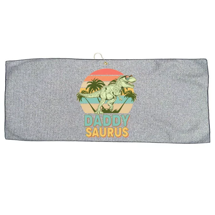 Vintage Retro Daddy Saurus T-Rex Dinosaur Large Microfiber Waffle Golf Towel