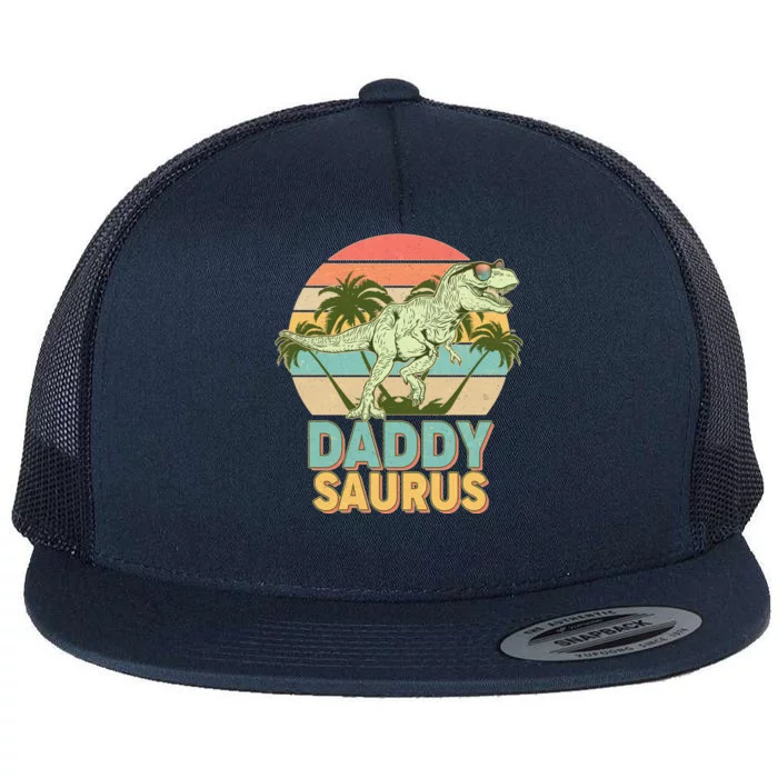 Vintage Retro Daddy Saurus T-Rex Dinosaur Flat Bill Trucker Hat