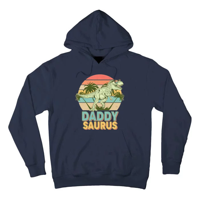 Vintage Retro Daddy Saurus T-Rex Dinosaur Tall Hoodie