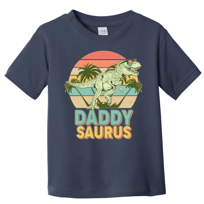 Vintage Retro Daddy Saurus T-Rex Dinosaur Toddler T-Shirt