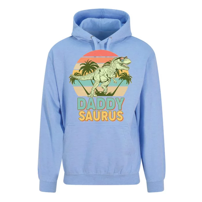 Vintage Retro Daddy Saurus T-Rex Dinosaur Unisex Surf Hoodie