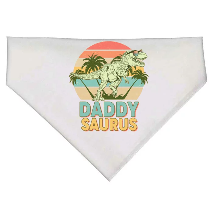 Vintage Retro Daddy Saurus T-Rex Dinosaur USA-Made Doggie Bandana