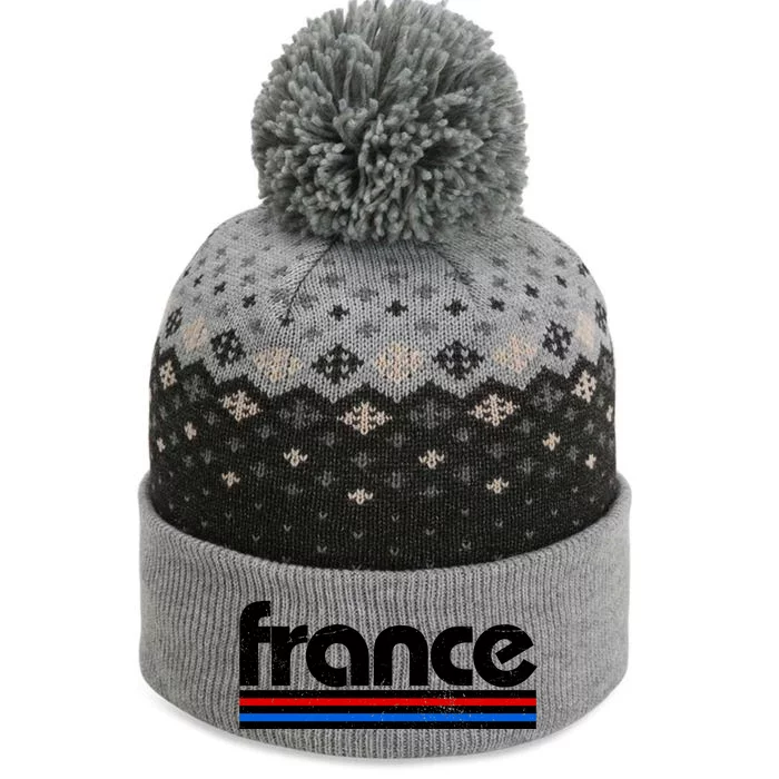 Vintage Retro France Logo The Baniff Cuffed Pom Beanie