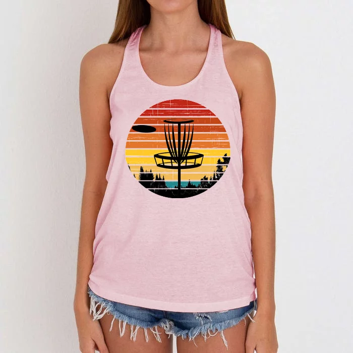 Vintage retro Frisbee Golf Women's Knotted Racerback Tank