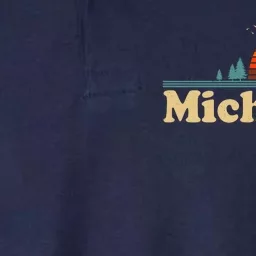 Vintage Retro Michigan Sunset Logo Softstyle Adult Sport Polo