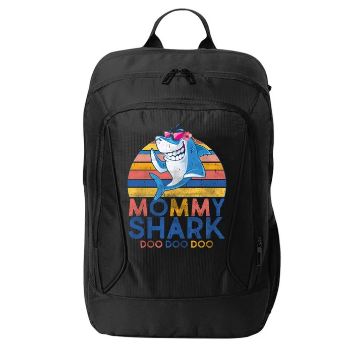 Vintage Retro Mommy Shark Doo City Backpack