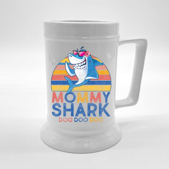 Vintage Retro Mommy Shark Doo Front & Back Beer Stein