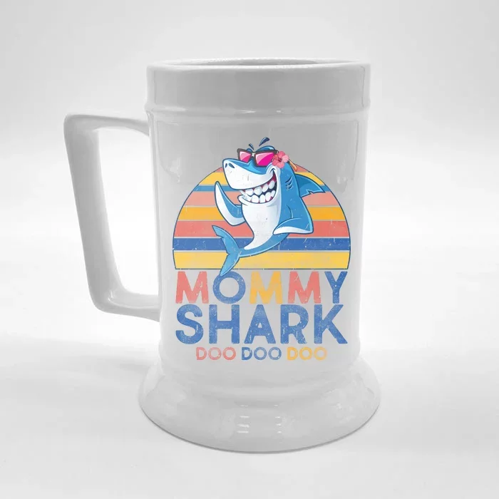 Vintage Retro Mommy Shark Doo Front & Back Beer Stein