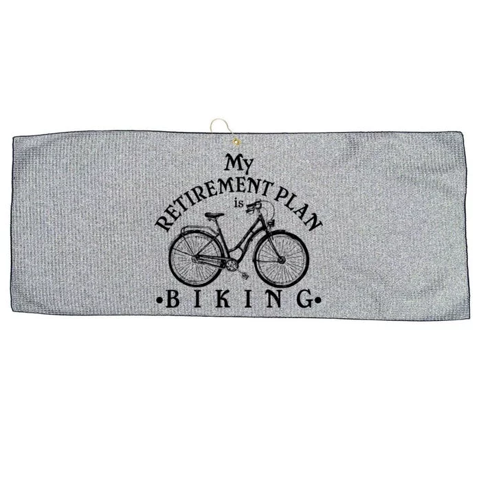 Vintage Retro My Retirement Plan Biking Large Microfiber Waffle Golf Towel