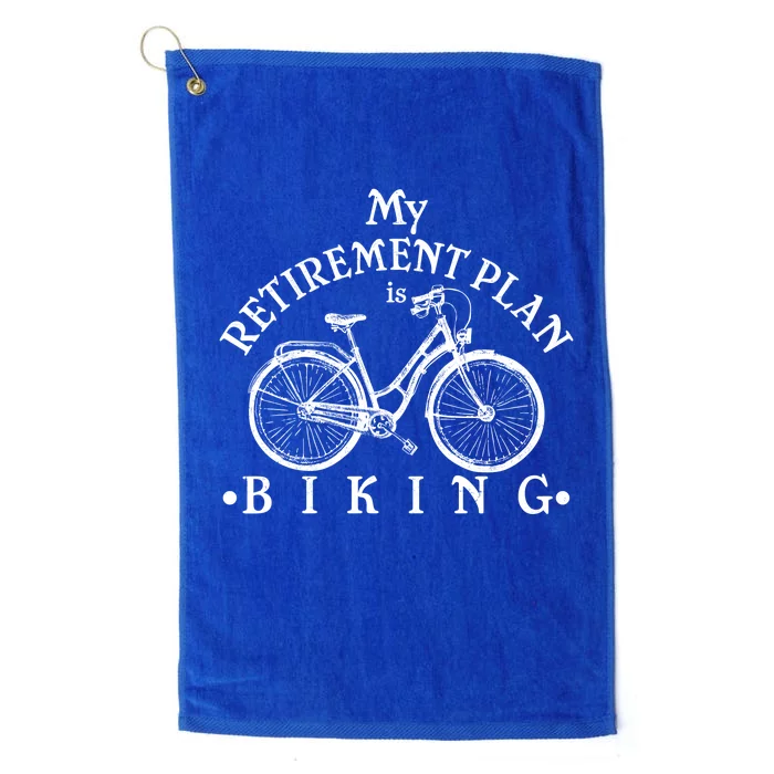 Vintage Retro My Retirement Plan Biking Platinum Collection Golf Towel