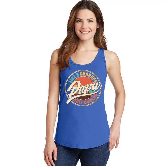 Vintage Retro Papa Like A Grandpa Only Cooler Ladies Essential Tank