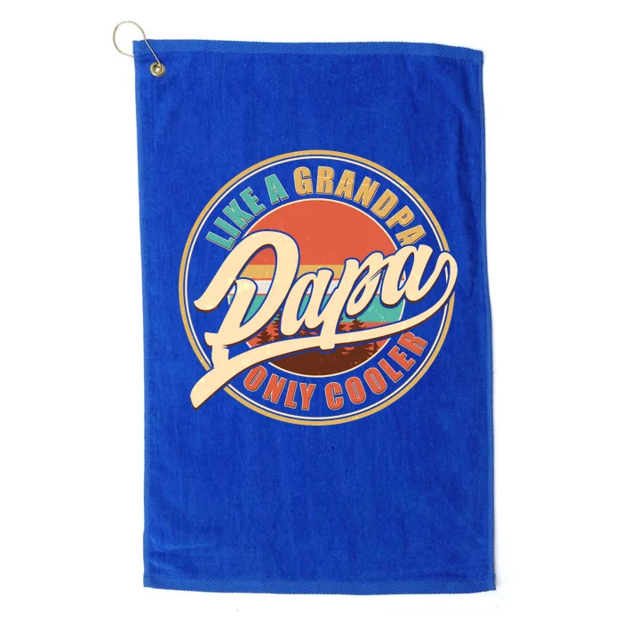 Vintage Retro Papa Like A Grandpa Only Cooler Platinum Collection Golf Towel