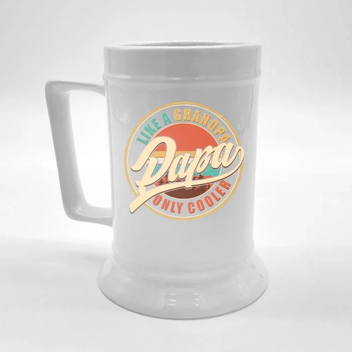 Vintage Retro Papa Like A Grandpa Only Cooler Front & Back Beer Stein