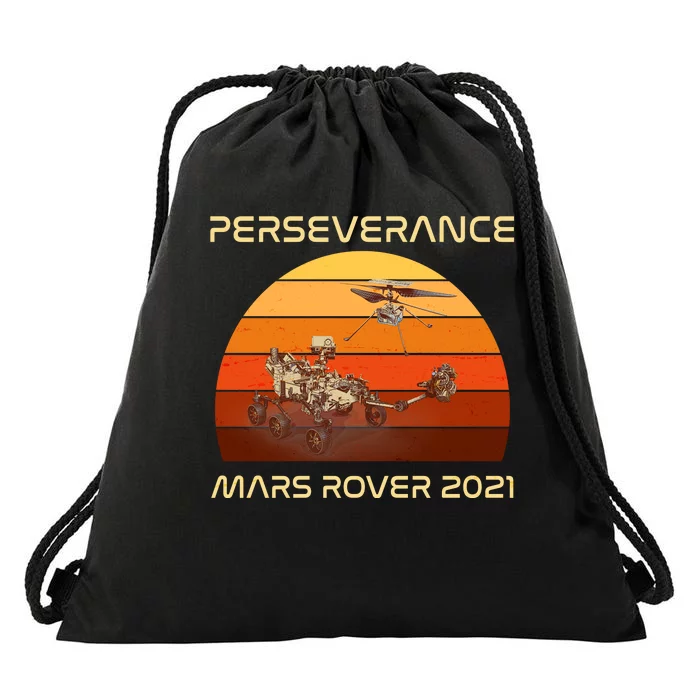 Vintage Retro Perseverance Mars Rover 2021 Drawstring Bag