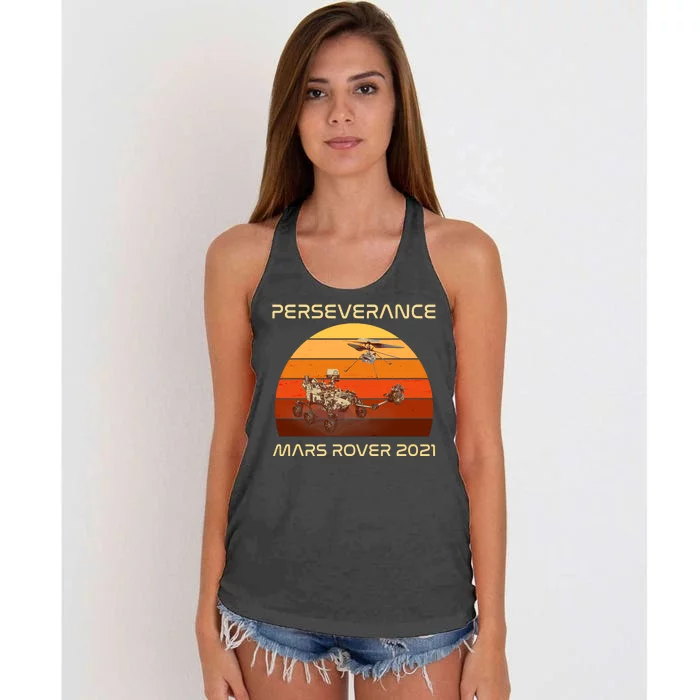 Vintage Retro Perseverance Mars Rover 2021 Women's Knotted Racerback Tank