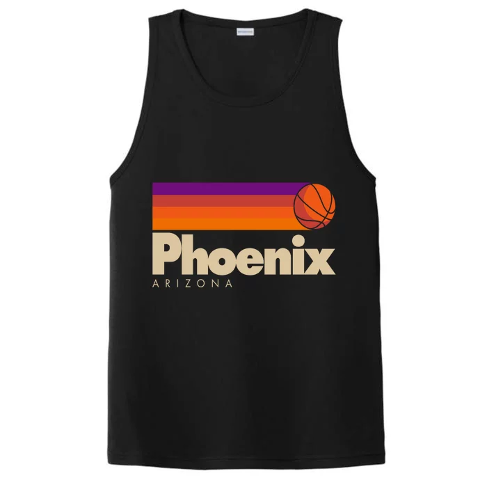 Vintage Retro Phoenix Arizona Basketball Logo Performance Tank