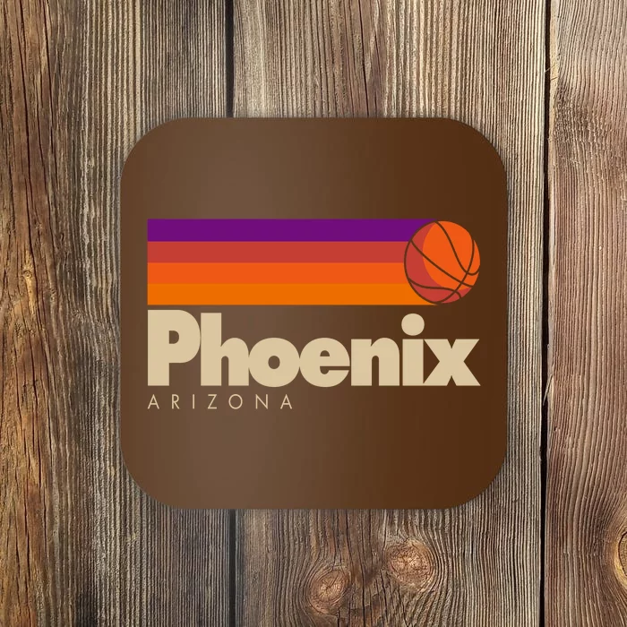 Vintage Retro Phoenix Arizona Basketball Logo Coaster