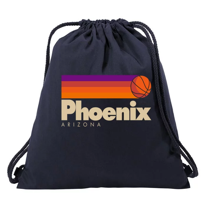 Vintage Retro Phoenix Arizona Basketball Logo Drawstring Bag