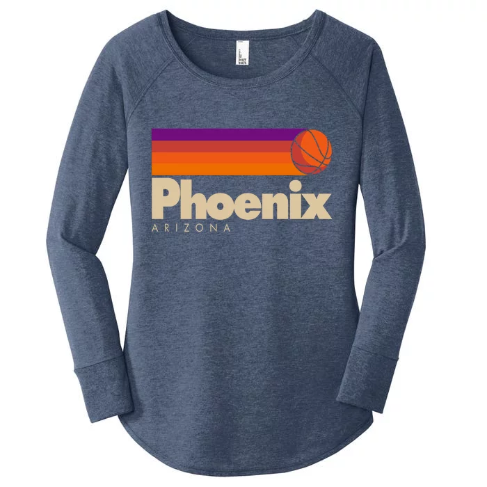 Vintage Retro Phoenix Arizona Basketball Logo Women's Perfect Tri Tunic Long Sleeve Shirt