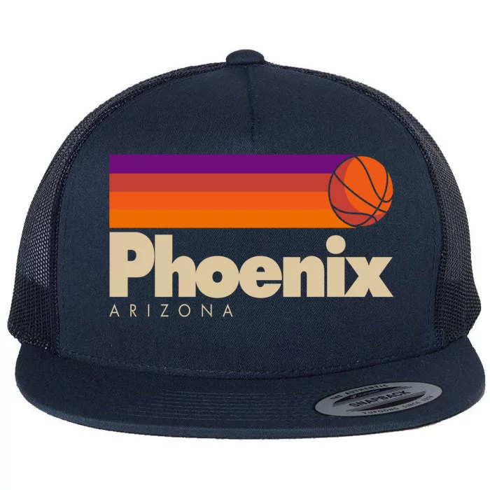 Vintage Retro Phoenix Arizona Basketball Logo Flat Bill Trucker Hat