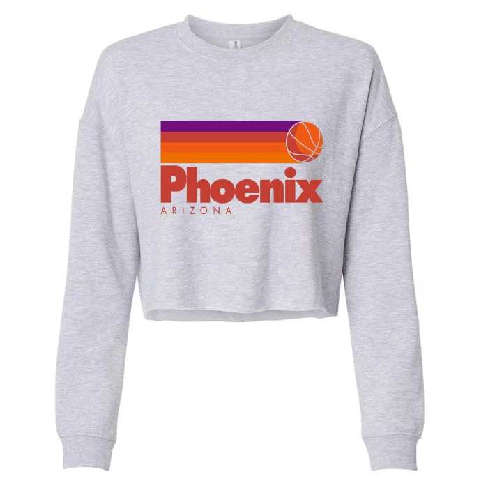 Vintage Retro Phoenix Arizona Basketball Logo Cropped Pullover Crew