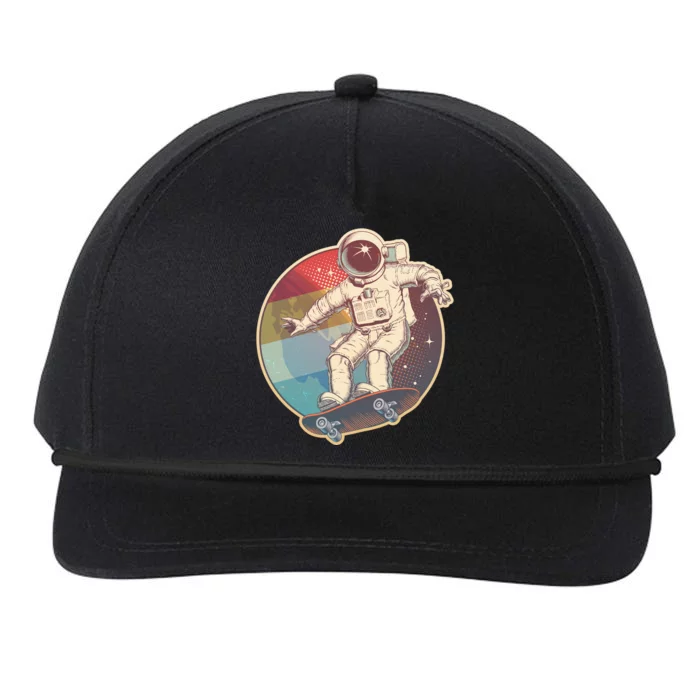 Vintage Retro Skateboarding Astronaut Snapback Five-Panel Rope Hat