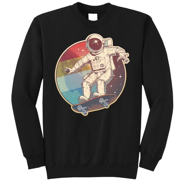 Vintage Retro Skateboarding Astronaut Tall Sweatshirt