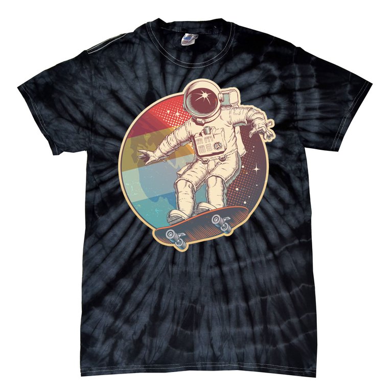 Vintage Retro Skateboarding Astronaut Tie-Dye T-Shirt