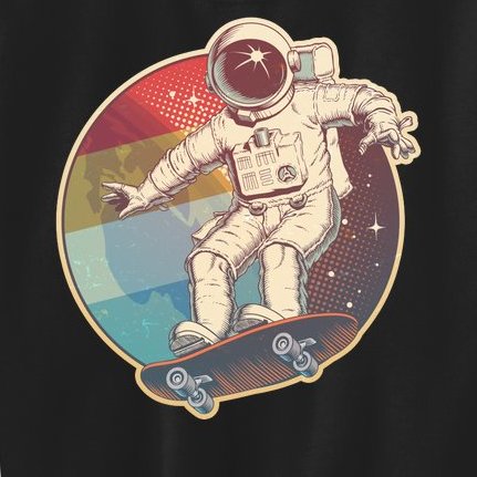 Vintage Retro Skateboarding Astronaut Kids Sweatshirt