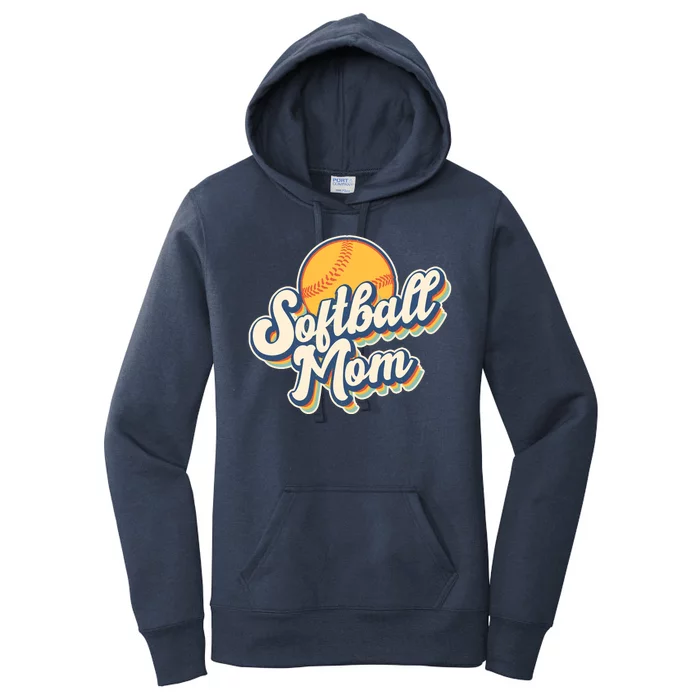 Vintage Retro Softball Mom Women's Pullover Hoodie