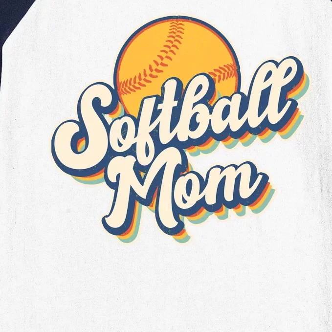 Vintage Retro Softball Mom Baseball Sleeve Shirt