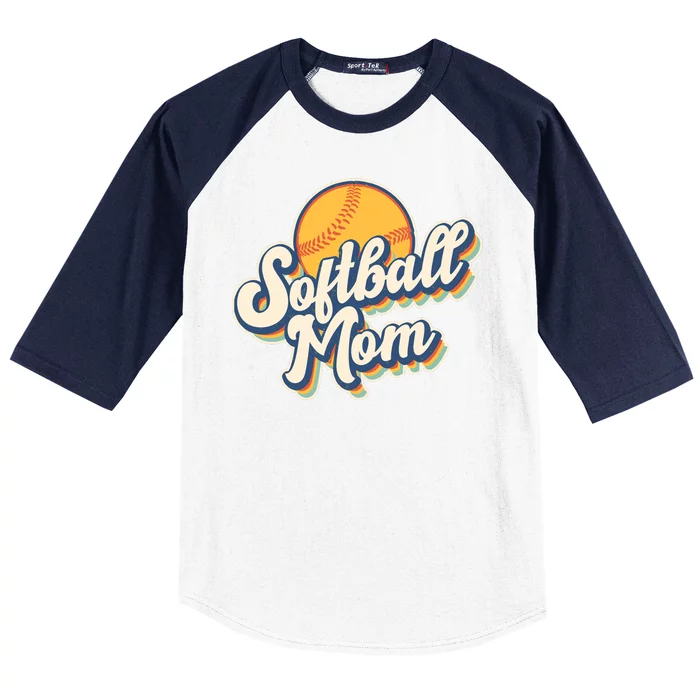 Vintage Retro Softball Mom Baseball Sleeve Shirt