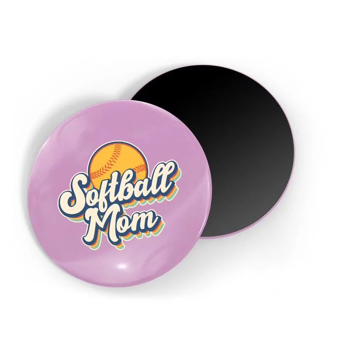 Vintage Retro Softball Mom Magnet