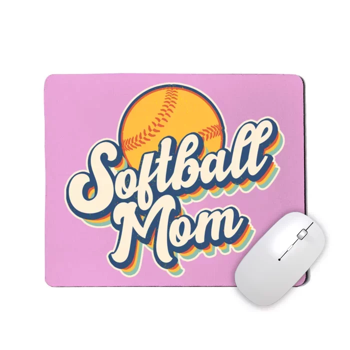 Vintage Retro Softball Mom Mousepad