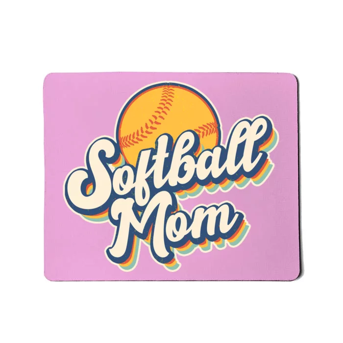 Vintage Retro Softball Mom Mousepad